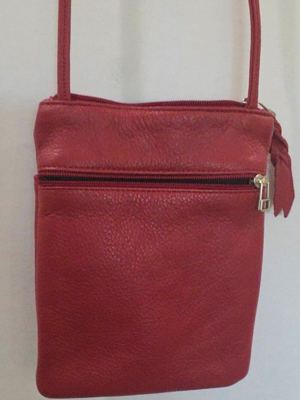 SVEN USA Red Genuine Leather Crossbody Shoulder Bag Small 8x6